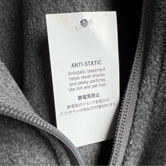 NWT Lands’ End Men’s Oeko-Tex Grey Fleece Quarter Zip Pullover, XL - Picture 7 of 10